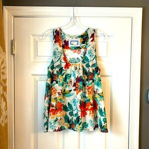 Anthropologie Meadow Rue Floral Tank